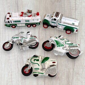 HESS Mini Vehicle Fleet Lot 1998 2004 2007 Motorcycle Fire Fuel Truck